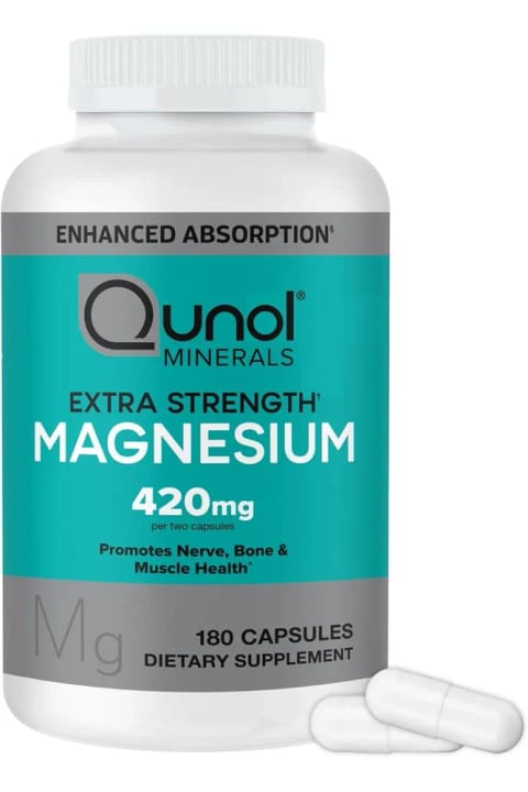 Qunol Magnesium Capsules 420Mg, مکمل منیزیم با جذب بالا، 180 کپسول