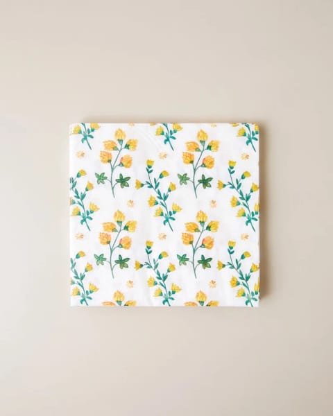 دستمال کاغذی Flora Muse بسته ۲۰ عددی ۳۳×۳۳ سانتی‌متر زرد