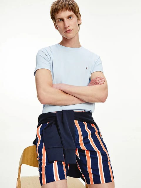 Tommy Hilfiger تیشرت اسلیم فیت مردانه با کش ارگانیک پنبهای