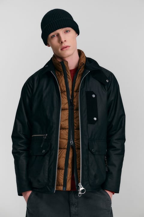 کاپشن روغنی Barbour Tract BK71 مشکی