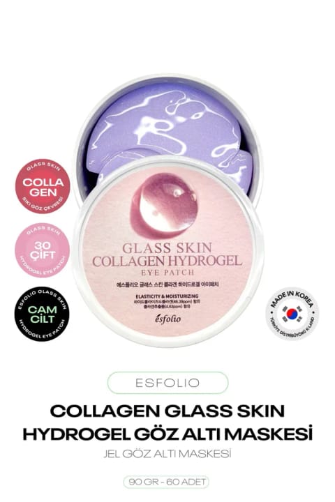 Esfolio Glass Skin Collagen Hydrogel Eye Patch سفتکننده و مرطوبکننده...