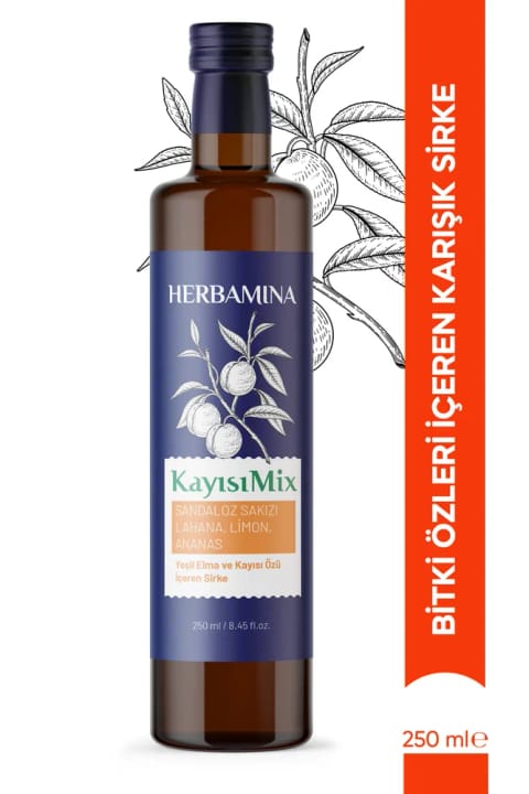 Herbamina زردآلو میکس سرکه 250 میلیلیتر