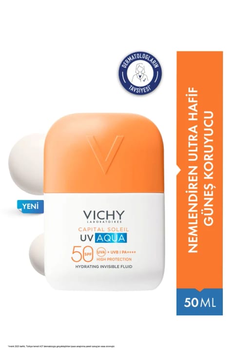 ویشی Capital Soleil UVAQUA 24 ساعت مرطوب‌کننده فوق سبک SPF50 ضدآفتاب صورت