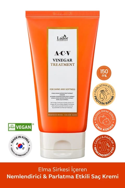 Lador نرمکننده درخشانکننده مو با عصاره سرکه Acv Vinegar Treatment 150ml
