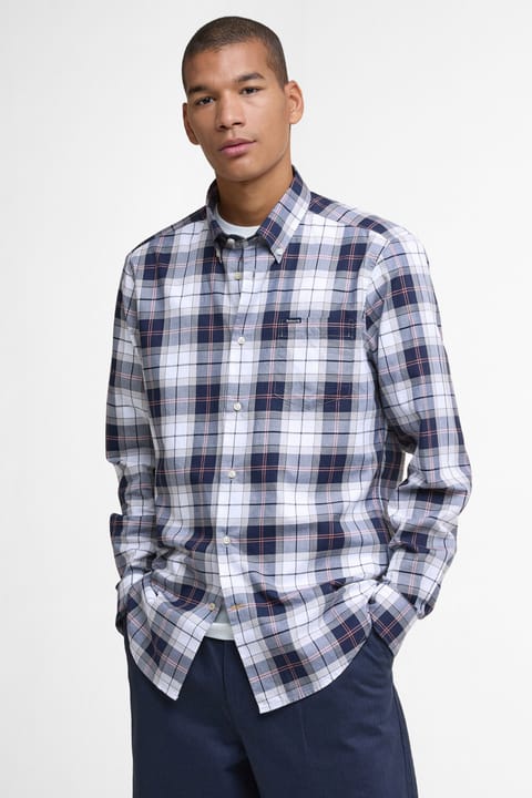 پیراهن طرح تارتان Barbour Wetheram Tailored TN42 Riverstone Tartan