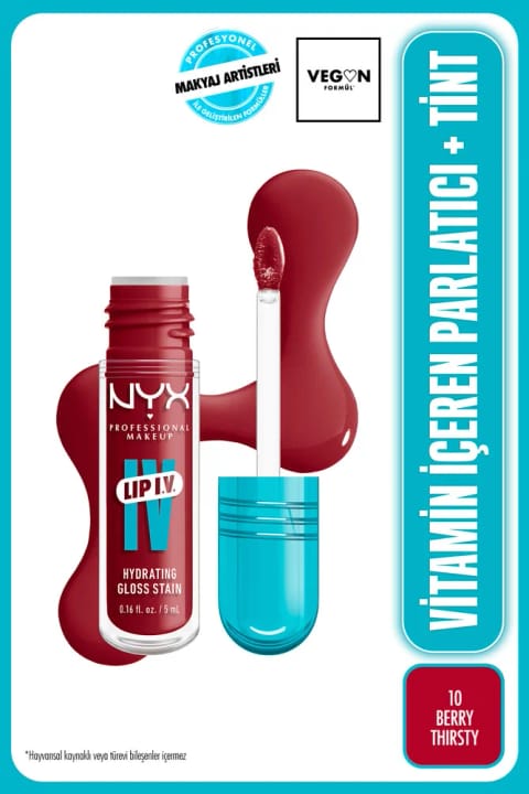 NYX Professional Makeup LIP I.V. براقکننده و تینت حاوی ویتامین - 10 Berry T...
