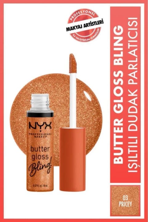 NYX Professional Makeup Butter Gloss Bling براق کننده لب درخشان - 03 Pr...