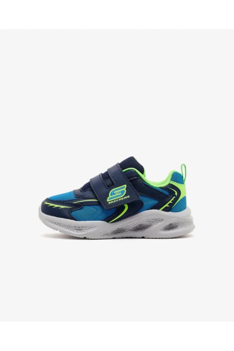 SKECHERS METEOR-LIGHTS کتانی اسپرت پسرانه کوچک آبی چراغدار 401498N NVLM