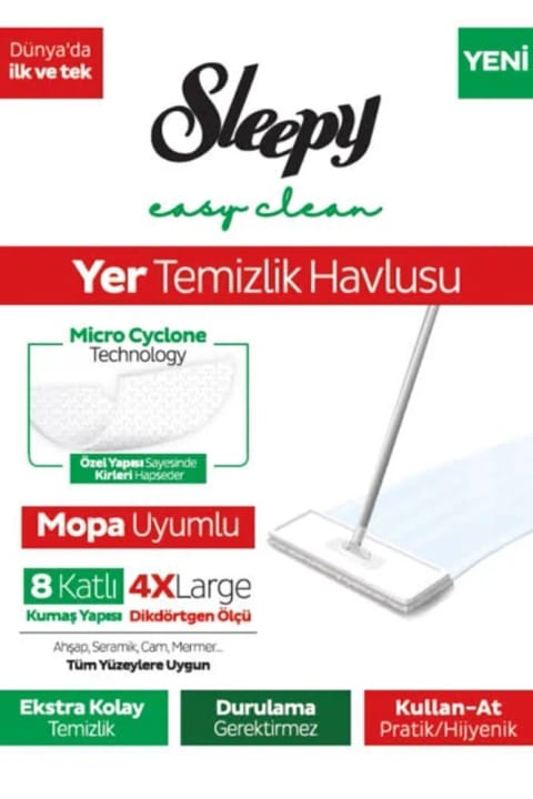 Sleepy Sleppy Easy Clean حوله تمیزکننده کف با صابون سفید سازگار با تی