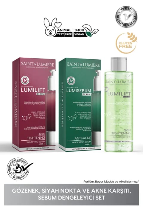 SAINT DE LUMIERE LUMISERIES ضد منافذ باز، جوش سیاه و آکنه، متعادلکننده سبوم...