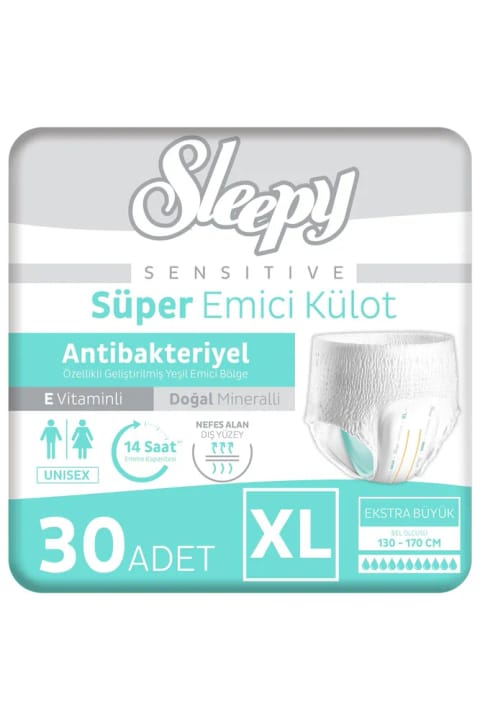 شلوار جاذب ضدباکتری حساس Sleepy سایز Xlarge 30x2 60 عددی