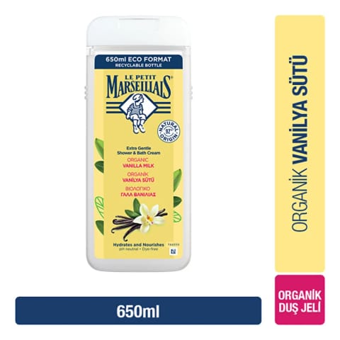 Le Petit Marseillais دوش ژل شیر وانیل 650 میلی‌لیتر