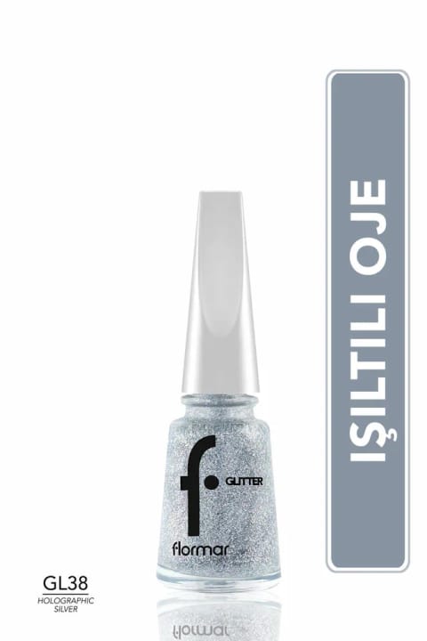Flormar لاک شفاف با برق شدید - Glitter Nail Enamel