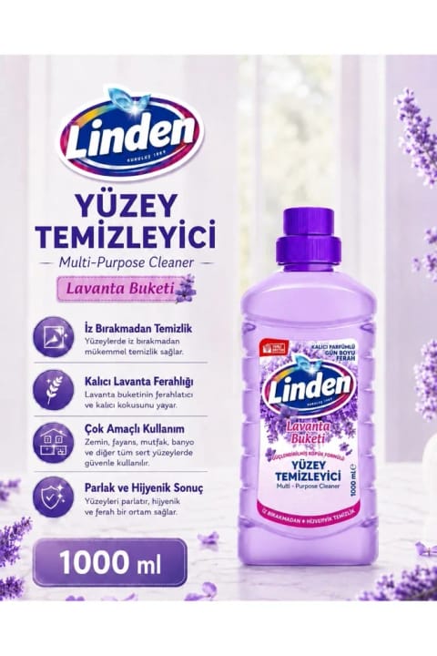 Linden پاک‌کننده سطوح اسطوخودوس 1000 ml