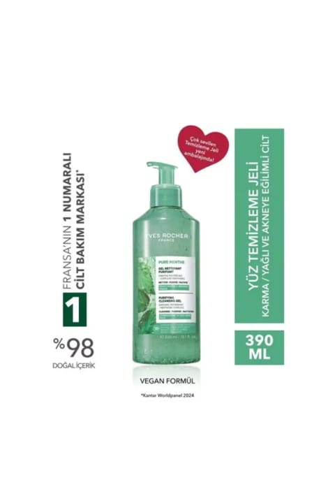 شوینده صورت Yves Rocher - پوست مختلط و چرب / Pure Menthe سفت کننده منافذ