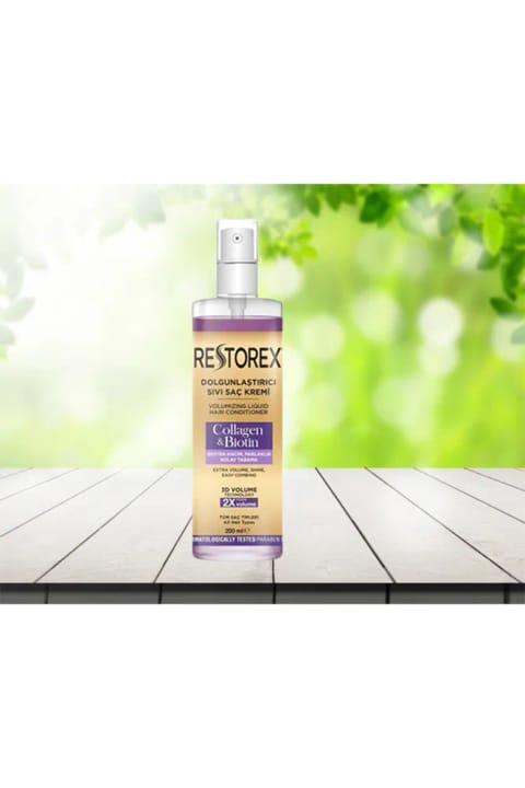 Restorex حجم‌دهنده مایع نرم‌کننده مو کلاژن و بیوتین ۲۰۰ میلی‌لیتر