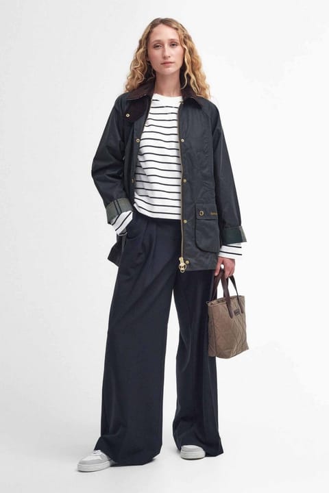 کاپشن روغنی Barbour Modern Beadnell SG51 رنگ Sage-Ancient