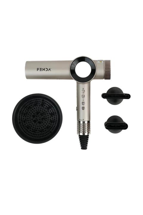 سشوار و حالتدهنده مو حرفهای Fenda با نمایشگر دیجیتال بژ FNDSACKR0007BE