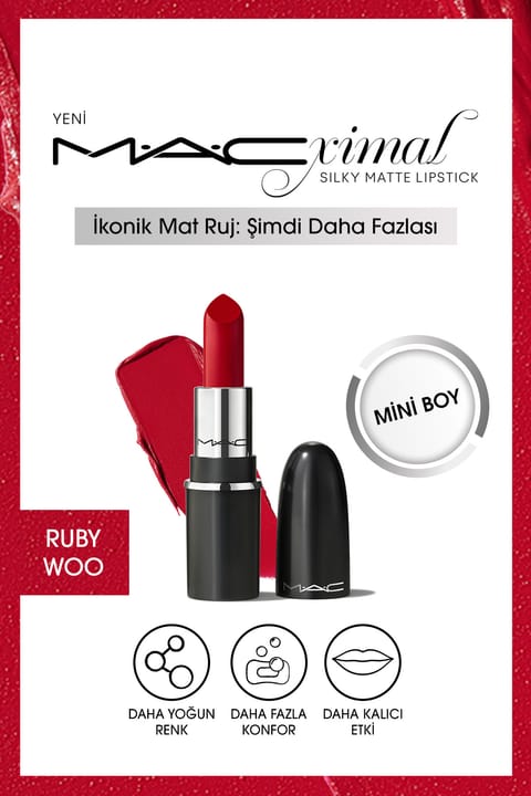 رژ لب مات ابریشمی MACximal Mini مک - Ruby Woo 1.8g
