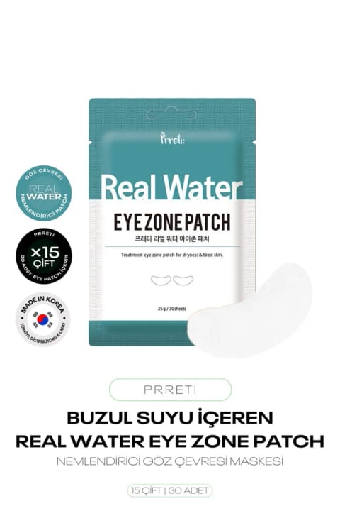 Prreti ست ۱۵ جفتی ماسک آبرسان زیر چشم Real Water Eye Zone Patch