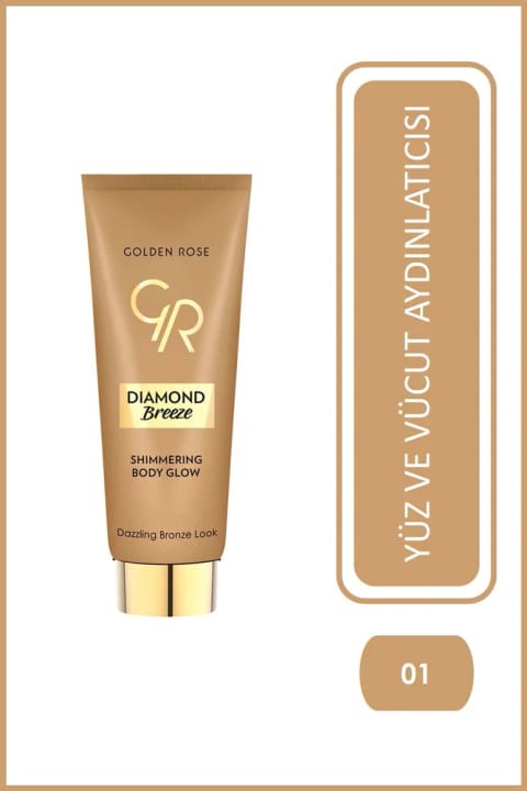 هایلایتر صورت و بدن Golden Rose Diamond Breeze شماره 01 Dazzle Gold Body Glow