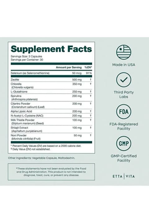 Etta Vita Zeolite Cleanse Megaformula 90 کپسول گیاهی ساخت USA اورجینال D...