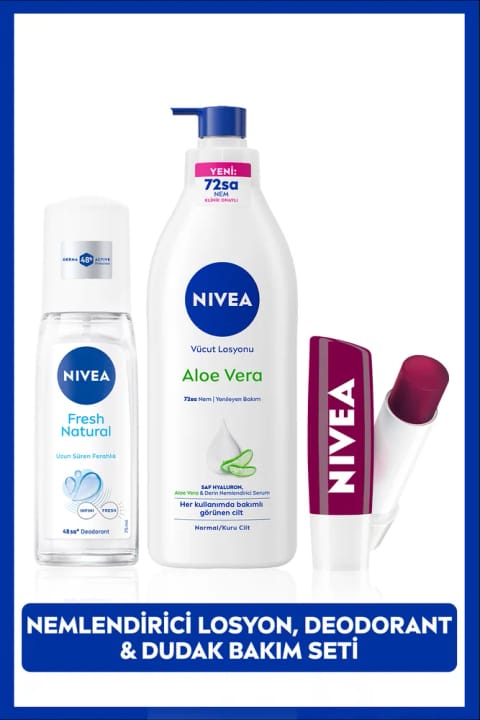 NIVEA ست مراقبت شخصی، بالم لب بلک‌بری و لوسیون بدن آلوئه‌ورا