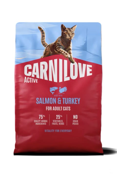 Carnilove ACTIVE بدون غلات مخصوص گربههای بالغ با گوشت سالمون و بوقلمون (غذای خشک)