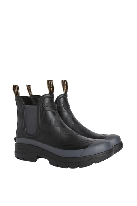 چکمه بارانی Barbour مدل Breacon Welly BK32 رنگ مشکی/طوسی تیره