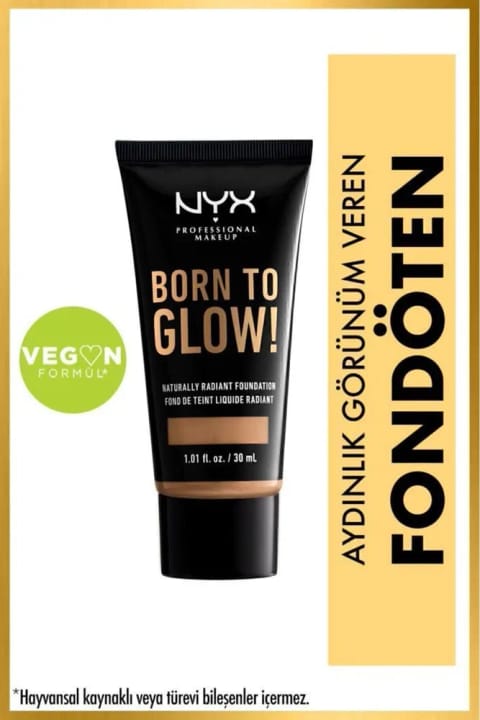 فونداسیون Born To Glow NYX Professional Makeup - shade 12.5 Camel