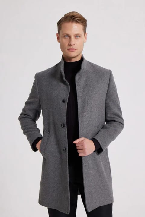 D'S Damat کت کشمیر یقه حکیم آنتراسیت فیت معمولی