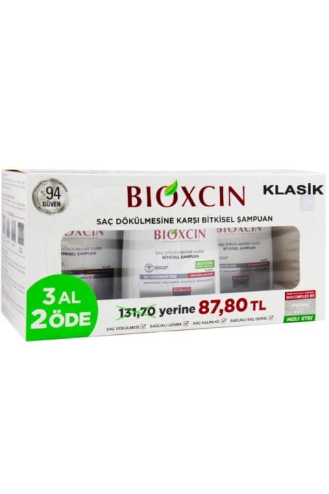 Bioxcin گیاهی شامپو بستهٔ ۳ عددی موی چرب