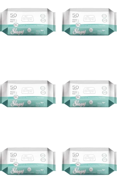 Sleepy XL دستمال مرطوب بدن ۵۰ عددی × ۶ (مجموع ۳۰۰ برگ)
