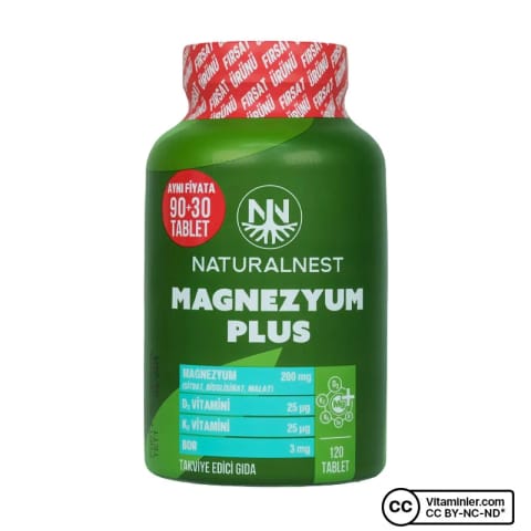 NaturalNest Magnezyum Plus 120 قرص