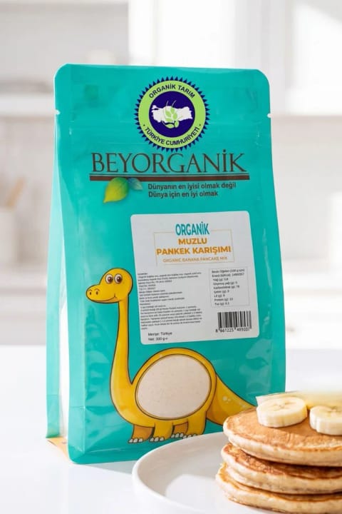 BEYORGANİK پنکیک ارگانیک موزی ۳۰۰ گرم (دارای آنالیز سموم و آفلاتوکسین)