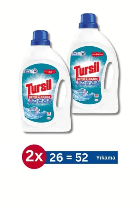 Tursil همه کاره مایع لباسشویی - 2x26 شستشو - طراوت شدید