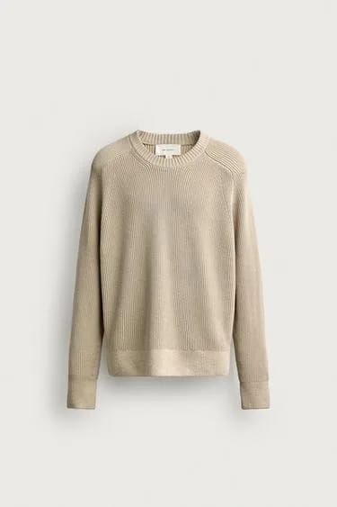 Zara پلیور نخی با فیت معمولی