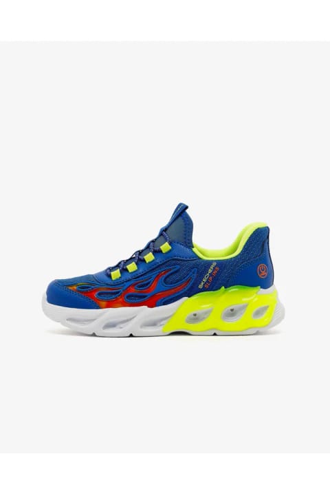 SKECHERS THERMO-FLASH 2.0 پسرانه بزرگ، کفش اسپرت بچه گانه آبی با چراغ