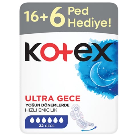 Kotex Dev Eko نوار بهداشتی اولترا شبانه ۲۲ عددی