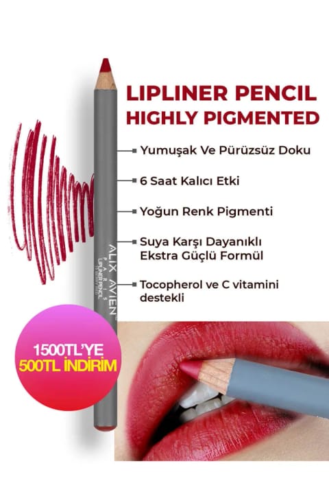 Alix Avien خط لب ماندگار و مرطوب‌کننده بدون پخش شدن — 15 Berry Red