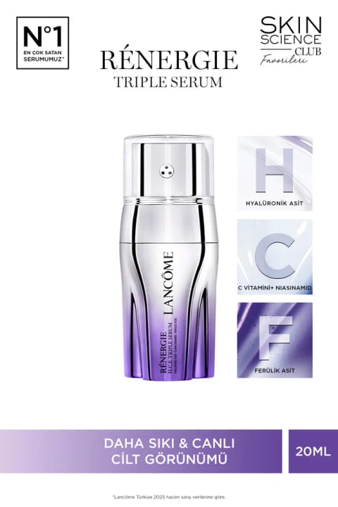 Lancome Renergie Triple Serum Hyaluronic Acid، Vitamin C + Niacinamide، Ferulic...