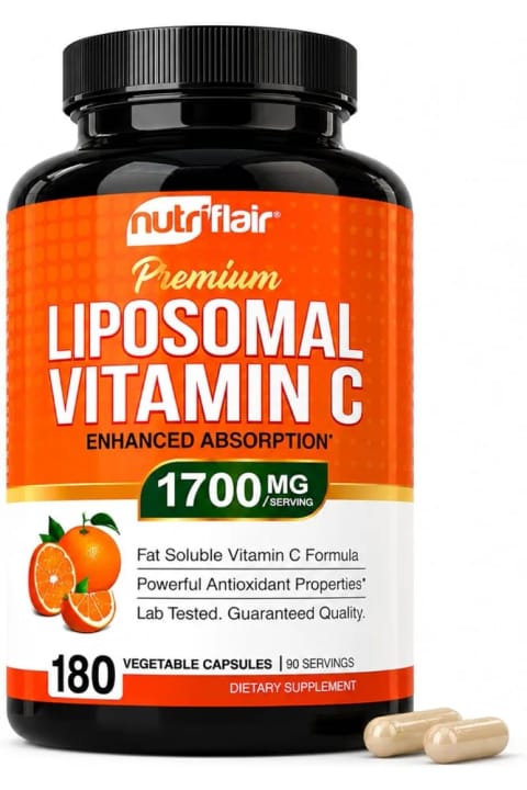 Nutriflair Premium Liposomal Vitamin C، 1700 میلی‌گرم 180 کپسول 90 سروینگ