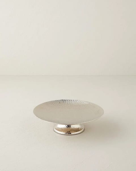 سینی دکوراتیو فلزی Adora مدل 23,5x23,5x7 cm رنگ نقره‌ای