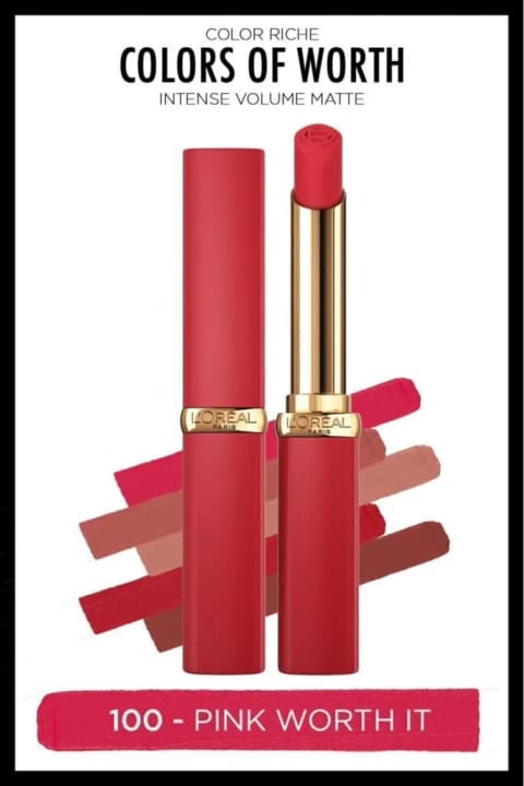رژ لب مات интенсив L'Oreal Paris Color Riche Colors of Worth - 100 Pink