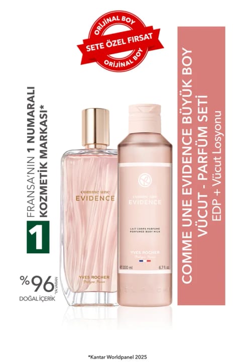 Yves Rocher Comme Une Evidence ست بزرگ ادوپرفیوم و لوسیون بدن
