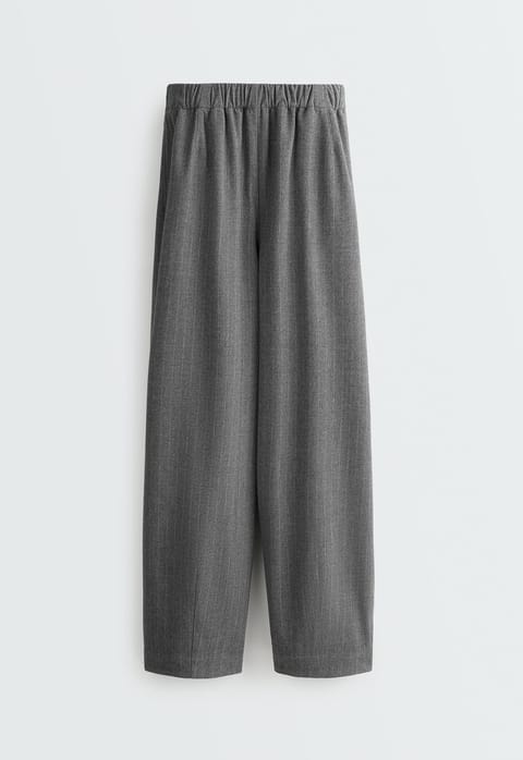 شلوار بادکنکی راهراه با 15% wool