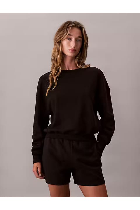 سویشرت یقه گرد زنانه Calvin Klein با چاپ لوگو — Siyah Sweatsh