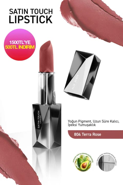 Alix Avien رژ لب نیمه مات بلند ماندگار مرطوبکننده با اثری صاف - ساتن — 804 Terra Rose