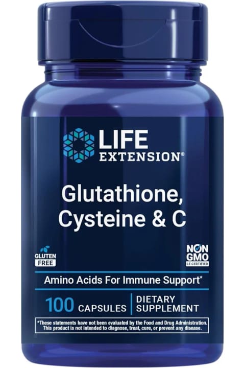 Life Extension گلوتاتیون، سیستئین و ویتامین C، ۵۰۰ میلیگرم ویتامین C، ۱۰۰ کپسول