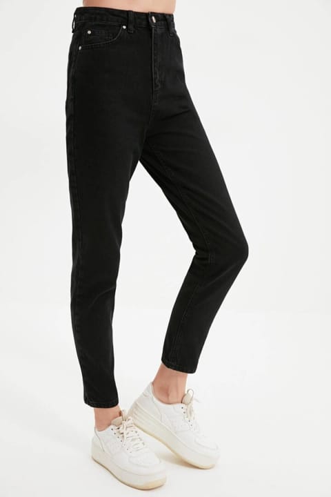 Ramrod Jeans شلوار جین مام High Waist مشکی با اسپندکس